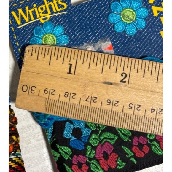 Wrights Jeanius Embelishment Set Jeans Clothing Purses Sew Glue Fuse Trim Floral - Picture 5 of 8